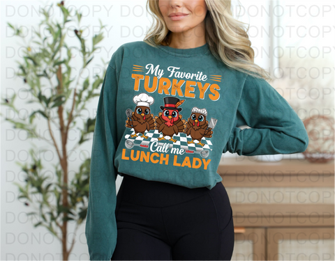Turkey Lunch Lady DTF or Sublimation Transfer