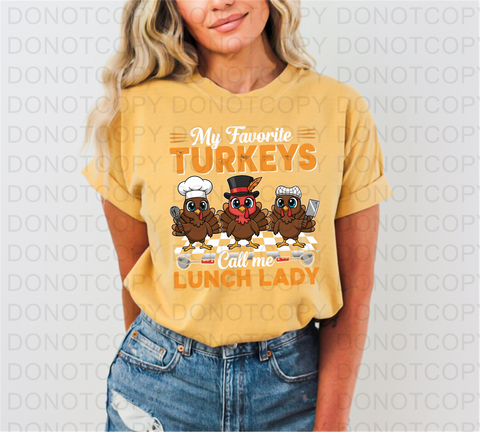 Turkey Lunch Lady DTF or Sublimation Transfer