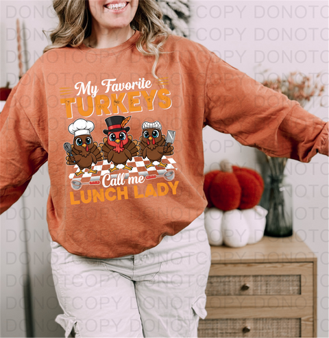 Turkey Lunch Lady DTF or Sublimation Transfer