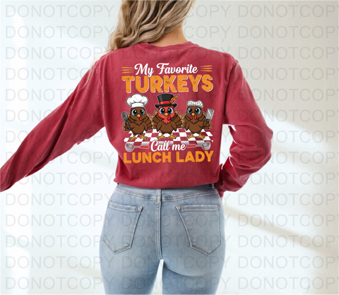 Turkey Lunch Lady DTF or Sublimation Transfer