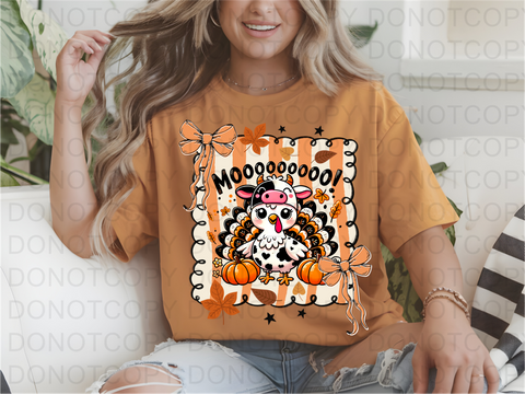 Turkey Moo Day DTF or Sublimation Transfer