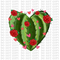 Cactus Valentine Heart DTF or Sublimation Transfer