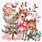 Vintage Pink Christmas DTF or Sublimation Transfer