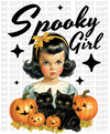 Vintage Spooky Girl DTF or Sublimation Transfer