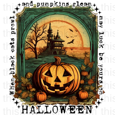 When Black Cats Prowl Halloween Sublimation or DTF Transfer