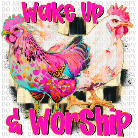 Wake Up And Worship DTF or Sublimation Transfer