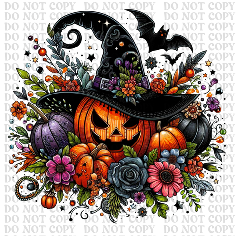 Witchy Pumpkin DTF or Sublimation Transfer
