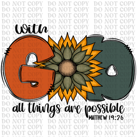 With God Fall DTF or Sublimation Transfer