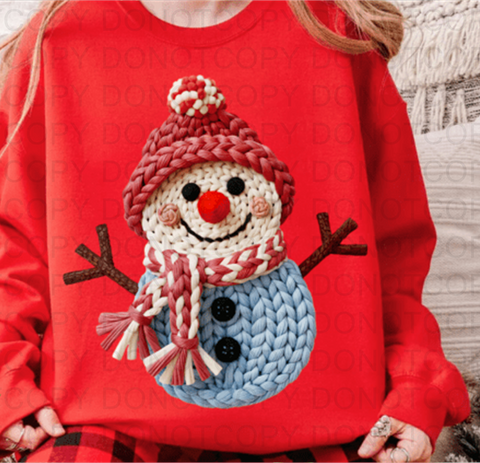 Faux Yarn Snowman DTF or Sublimation Transfer