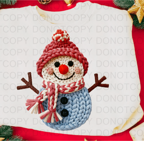 Faux Yarn Snowman DTF or Sublimation Transfer