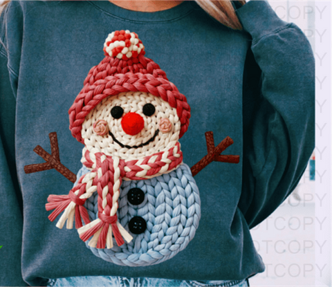 Faux Yarn Snowman DTF or Sublimation Transfer