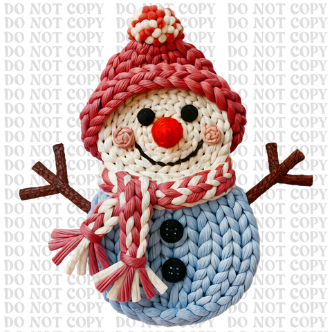 Faux Yarn Snowman DTF or Sublimation Transfer