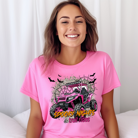 Spooky Nights And Trail Rides (Pink) Sublimation or DTF Transfer
