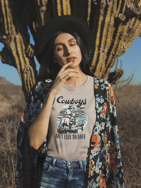Cowboys Ain't Easy To Love Sublimation Or DTF Transfer