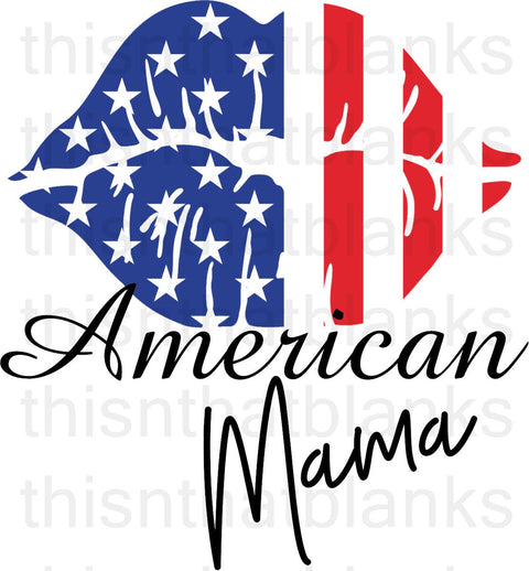 American Mama Lips Sublimation or DTF Transfer