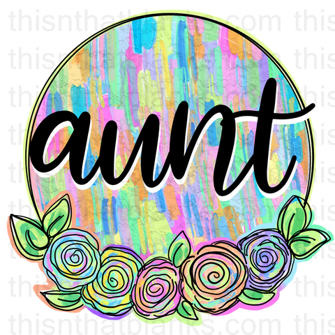 Floral Grandparent Sublimation or DTF Transfer