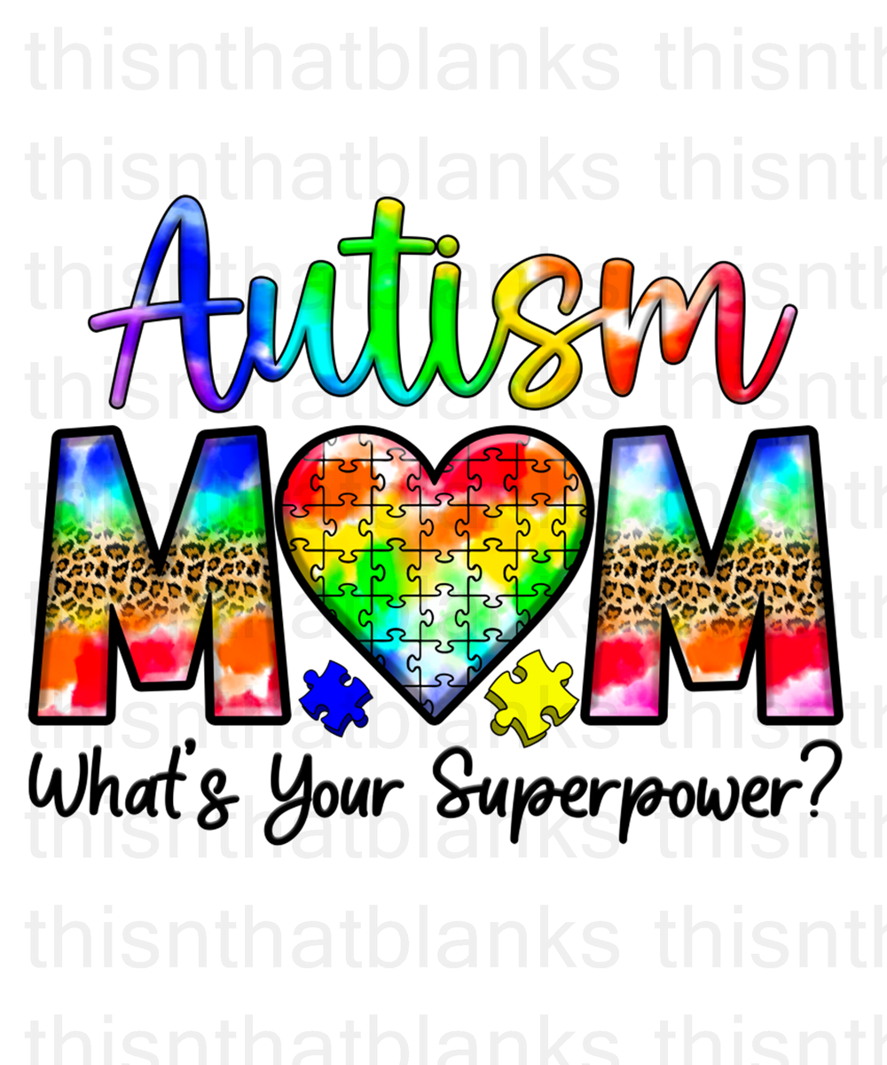 Autism Mom Sublimation Or Dtf Transfer This N That Blanks