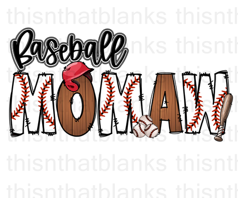 Baseball Momaw Sublimation Or DTF Transfer
