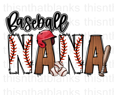 Baseball Nana Sublimation Or DTF Transfer