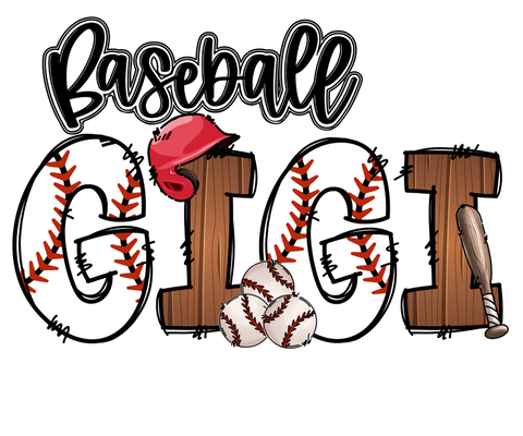 Baseball Gigi Sublimation Or DTF Transfer