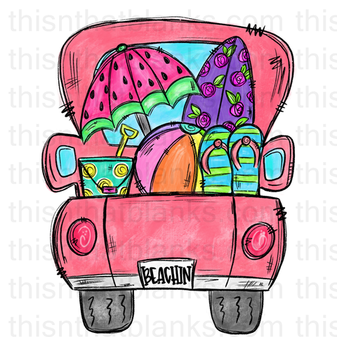 Beach Truck Sublimation Or DTF Transfer