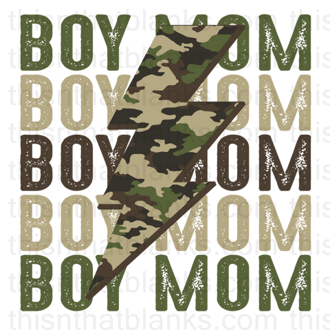 Boy Mom Camo Sublimation or DTF Transfer