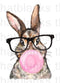 Bunny Bubble Gum Sublimation Or DTF Transfer