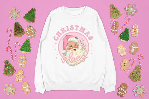 Christmas Vibes Santa Sublimation or DTF Transfer