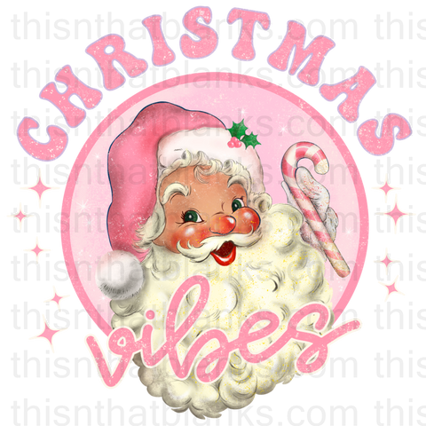 Christmas Vibes Santa Sublimation or DTF Transfer