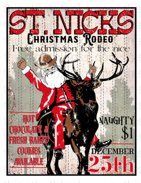 Christmas Rodeo Sublimation or DTF Transfer