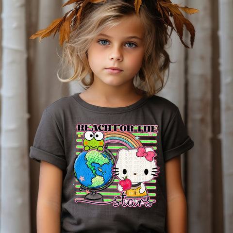 Reach For The Stars Miss Kitty Sublimation Or DTF Transfer