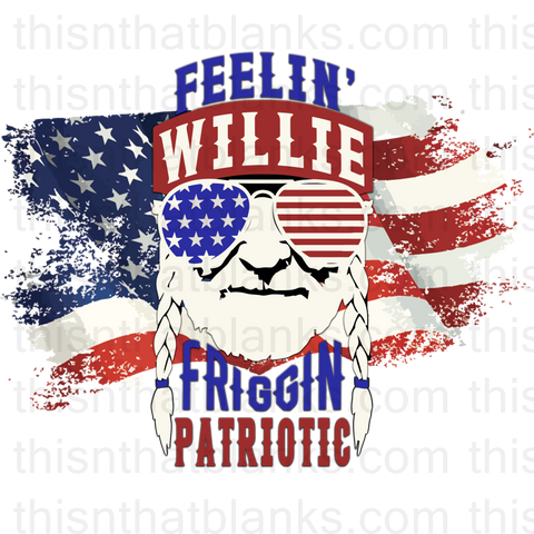 I Willie Love The USA and Feelin Willie Sublimation or DTF Transfer