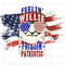 I Willie Love The USA and Feelin Willie Sublimation or DTF Transfer