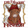 Snowflake Freakin Freezing Highland Cow Sublimation or DTF Transfer
