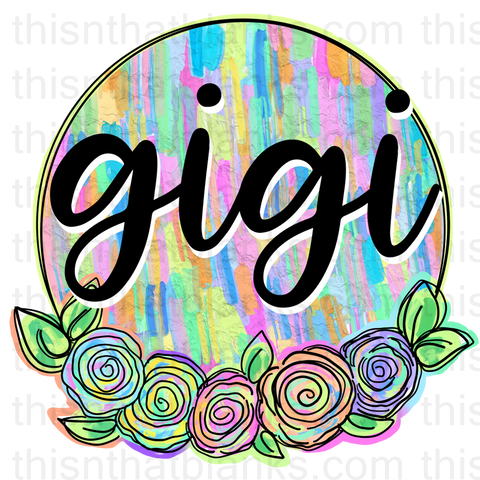 Floral Grandparent Sublimation or DTF Transfer