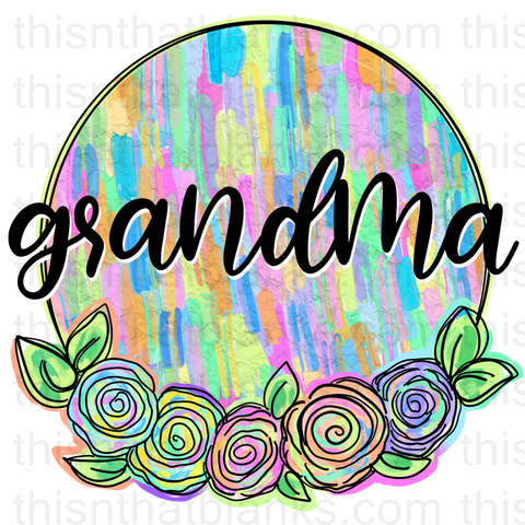 Floral Grandparent Sublimation or DTF Transfer