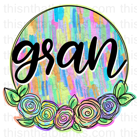 Floral Grandparent Sublimation or DTF Transfer