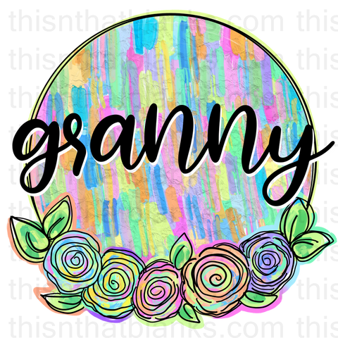 Floral Grandparent Sublimation or DTF Transfer