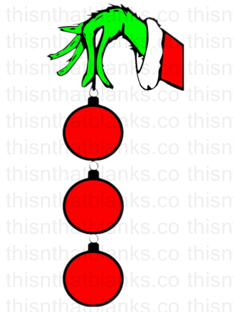 Green Hand Ornament Sublimation or DTF Transfer