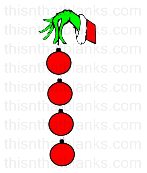Green Hand Ornament Sublimation or DTF Transfer