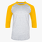 94% High Polyester Youth Heather Body Varsity 3/4 Sleeve Baseball Raglan