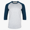 94% High Polyester Adult Heather Body Varsity 3/4 Sleeve Baseball Raglan