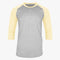 94% High Polyester Adult Heather Body Varsity 3/4 Sleeve Baseball Raglan