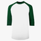 94% High Polyester Adult White Body Varsity 3/4 Sleeve Baseball Raglan Post 1