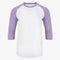 94% High Polyester Adult White Body Varsity 3/4 Sleeve Baseball Raglan Post 1