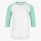 94% High Polyester Adult White Body Varsity 3/4 Sleeve Baseball Raglan Post 1