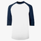 94% High Polyester Adult White Body Varsity 3/4 Sleeve Baseball Raglan Post 1