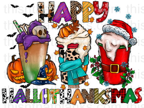 Happy Hallothanksmas Sublimation or DTF Transfer