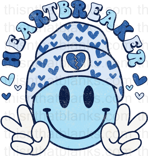 Heartbreaker Blue and Pink Sublimation or DTF Transfer