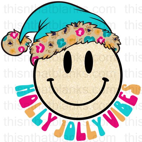 Holly Jolly Vibes Sublimation or DTF Transfer